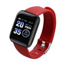 116plus 1.3 inch Color Screen Smart Bracelet IP67 Waterproof, Support Call Reminder/ Heart Rate Monitoring /Blood Pressure Monitoring/ Sleep Monitoring/Excessive Sitting Reminder/Blood Oxygen Monitoring(Red) - 1