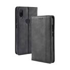 Magnetic Buckle Retro Crazy Horse Texture Horizontal Flip Leather Case for Xiaomi Redmi Note 7S, with Holder & Card Slots & Photo Frame(Black) - 1