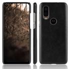 Shockproof Litchi Texture PC + PU Case For Motorola One Vision(Black) - 1