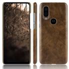 Shockproof Litchi Texture PC + PU Case For Motorola One Vision(Brown) - 1