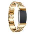 Diamond-studded Solid Stainless Steel Watch Band for Fitbit Charge 2(Gold) - 1