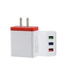 2A 3USB Mobile Phone Travel Charger US PLug(red) - 1