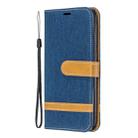Color Matching Denim Texture Leather Case for Samsung Galaxy A20E, with Holder & Card Slots & Wallet & Lanyard(Navy Blue) - 1