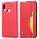 Knead Skin Texture Horizontal Flip Leather Case for Huawei Y6 (2019) / Y6 Pro（2019）/ Enjoy 9e, with Photo Frame & Holder & Card Slots & Wallet(Red) - 2