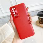 For Huawei Nova 7 Pro All-Inclusive Pure Pigmented Leather Phone Case With Lens Protection(Red) - 1