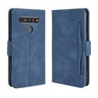 For  LG K41S / K51S Wallet Style Skin Feel Calf Pattern Leather Case, with Holder & Separate Card Slot & Photo Frame(Blue) - 1