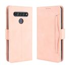 For  LG K41S / K51S Wallet Style Skin Feel Calf Pattern Leather Case, with Holder & Separate Card Slot & Photo Frame(Pink) - 1