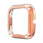 For Fitbit versa 2 PC Double-row Diamond-encrusted Protective Shell(Rose gold) - 1