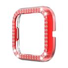 For Fitbit versa 2 PC Double-row Diamond-encrusted Protective Shell(Red) - 1