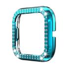 For Fitbit versa 2 PC Double-row Diamond-encrusted Protective Shell(Rock teal) - 1