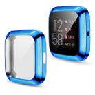 For Fitbit versa 2 Plating TPU All-inclusive Protective Shell(Blue) - 1