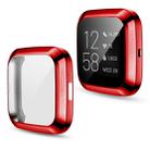 For Fitbit versa 2 Plating TPU All-inclusive Protective Shell(Red) - 1