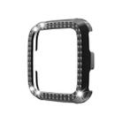 For Fitbit versa / versa lite PC Double-Row Diamond-Encrusted Protective Shell(Black) - 1