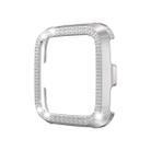 For Fitbit versa / versa lite PC Double-Row Diamond-Encrusted Protective Shell(Silver) - 1