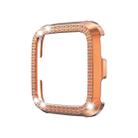 For Fitbit versa / versa lite PC Double-Row Diamond-Encrusted Protective Shell(Rose Gold) - 1