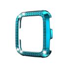 For Fitbit versa / versa lite PC Double-Row Diamond-Encrusted Protective Shell(Rock Teal) - 1