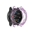 Suitable for Garmin Fenix 6S / 6S Pro transparent TPU Silica Gel Watch Case(Transparent purple) - 1