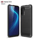 For Huawei Honor X10 Brushed Texture Carbon Fiber TPU Case(Black) - 1