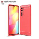 For Xiaomi Mi Note 10 Lite Brushed Texture Carbon Fiber TPU Case(Red) - 1