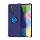 For Samsung Galaxy A21s Metal Ring Holder 360 Degree Rotating TPU Case(Blue+Blue) - 1