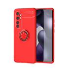 For Xiaomi Mi Note 10 lite Metal Ring Holder 360 Degree Rotating TPU Case(Red+Red) - 1