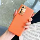 For Huawei P40 All-Inclusive Pure Prime Skin Plastic Case with Lens Ring Protection Cover(Orange) - 1