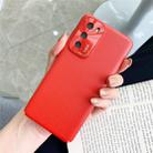 For Huawei P40 All-Inclusive Pure Prime Skin Plastic Case with Lens Ring Protection Cover(Red) - 1