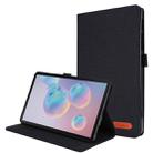 For Samsung Galaxy Tab A 8.4 (2020) Horizontal Flip TPU + Fabric PU Leather Protective Case with Name Card Clip(Black) - 1