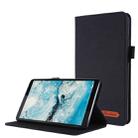 For Lenovo Tab M7 Horizontal Flip TPU + Fabric PU Leather Protective Case with Name Card Clip(Black) - 1