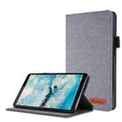 For Lenovo Tab M7 Horizontal Flip TPU + Fabric PU Leather Protective Case with Name Card Clip(Grey) - 1