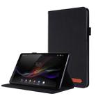 For Lenovo Tab M8 Horizontal Flip TPU + Fabric PU Leather Protective Case with Name Card Clip(Black) - 1