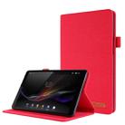 For Lenovo Tab M8 Horizontal Flip TPU + Fabric PU Leather Protective Case with Name Card Clip(Red) - 1