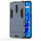 Shockproof PC + TPU Case for OnePlus 7 Pro, with Holder(Navy Blue) - 1