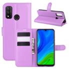 For Huawei P smart 2020 Litchi Texture Horizontal Flip Protective Case with Holder & Card Slots & Wallet(Purple) - 1