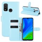 For Huawei P smart 2020 Litchi Texture Horizontal Flip Protective Case with Holder & Card Slots & Wallet(Blue) - 1