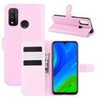 For Huawei P smart 2020 Litchi Texture Horizontal Flip Protective Case with Holder & Card Slots & Wallet(Pink) - 1