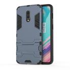 Shockproof PC + TPU Case with Holder for OnePlus 7 / 6T(Navy Blue) - 1