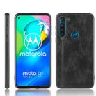 For Motorola Moto G8 Power Shockproof Sewing Cow Pattern Skin PC + PU + TPU Case(Black) - 1