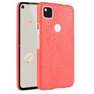 For Google Pixel 4a Shockproof Crocodile Texture PC + PU Case(Red) - 1