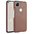 For Google Pixel 4a Shockproof Crocodile Texture PC + PU Case(Brown) - 1