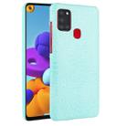 For Samsung Galaxy A21s Shockproof Crocodile Texture PC + PU Case(Light green) - 1