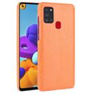 For Samsung Galaxy A21s Shockproof Crocodile Texture PC + PU Case(Orange) - 1