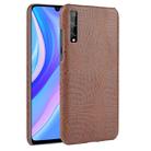 For Huawei Y8p Shockproof Crocodile Texture PC + PU Case(Brown) - 1