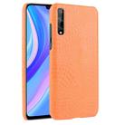 For Huawei Y8p Shockproof Crocodile Texture PC + PU Case(Orange) - 1