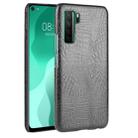 For Huawei P40 LITE 5G/Nova 7 SE Shockproof Crocodile Texture PC + PU Case(Black) - 1