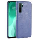 For Huawei P40 LITE 5G/Nova 7 SE Shockproof Crocodile Texture PC + PU Case(Blue) - 1