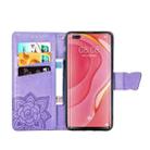 For Huawei Nova 7 Pro Butterfly Love Flower Embossed Horizontal Flip Leather Case with Bracket / Card Slot / Wallet / Lanyard(Light Purple) - 4