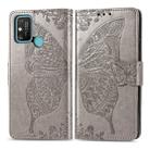 For Huawei Honor 9A Butterfly Love Flower Embossed Horizontal Flip Leather Case with Bracket / Card Slot / Wallet / Lanyard(Gray) - 1