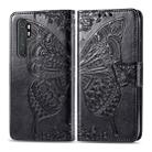 For Xiaomi Note 10 Lite Butterfly Love Flower Embossed Horizontal Flip Leather Case with Bracket / Card Slot / Wallet / Lanyard(Black) - 1