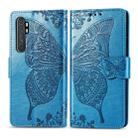 For Xiaomi Note 10 Lite Butterfly Love Flower Embossed Horizontal Flip Leather Case with Bracket / Card Slot / Wallet / Lanyard(Blue) - 1